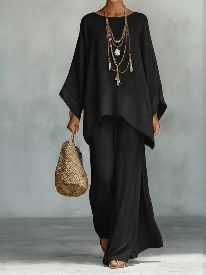 Women's Elegant Oversized Summer Set in Black