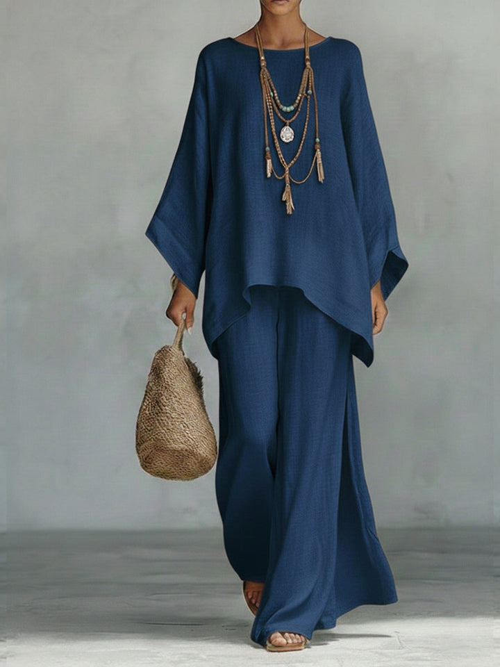 Women's Elegant Oversized Summer Set in Navy