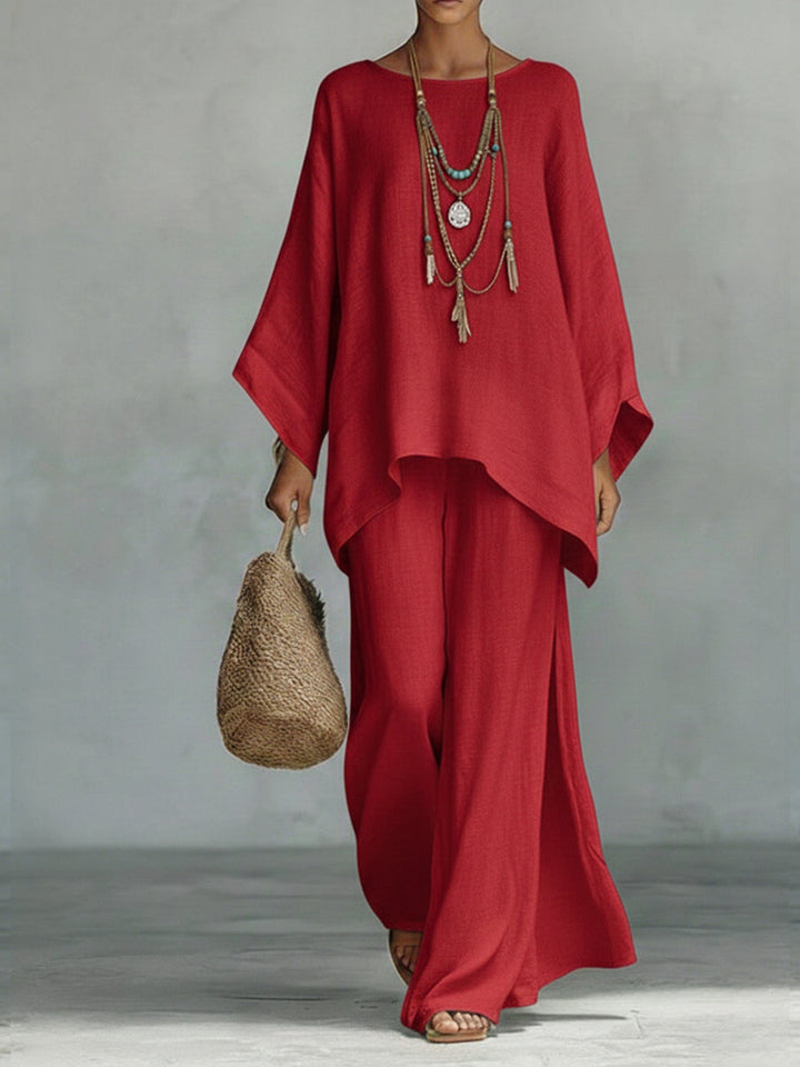 Women's Elegant Oversized Summer Set in Red