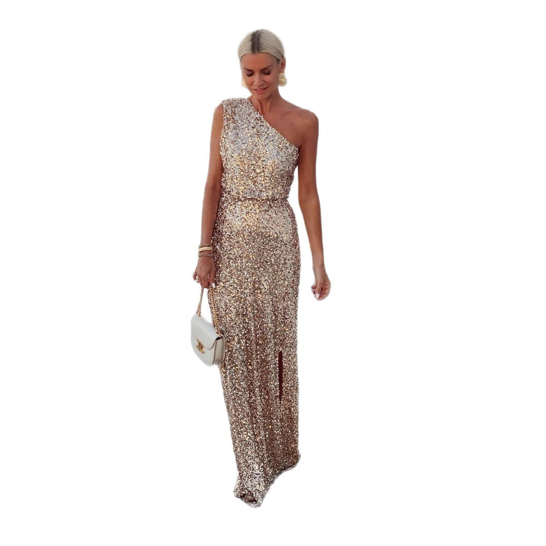 Women's Elegant Sequin Wedding Guest Dress (5)