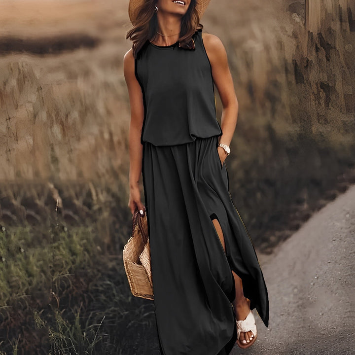 Women's Elegant Spring Maxi Dress in Black
