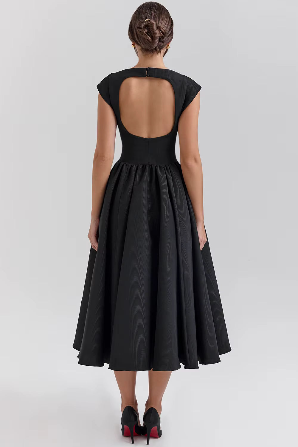 Women's Elegant Tailored Midi Wedding Guest Dress for Formal Occasions (9)