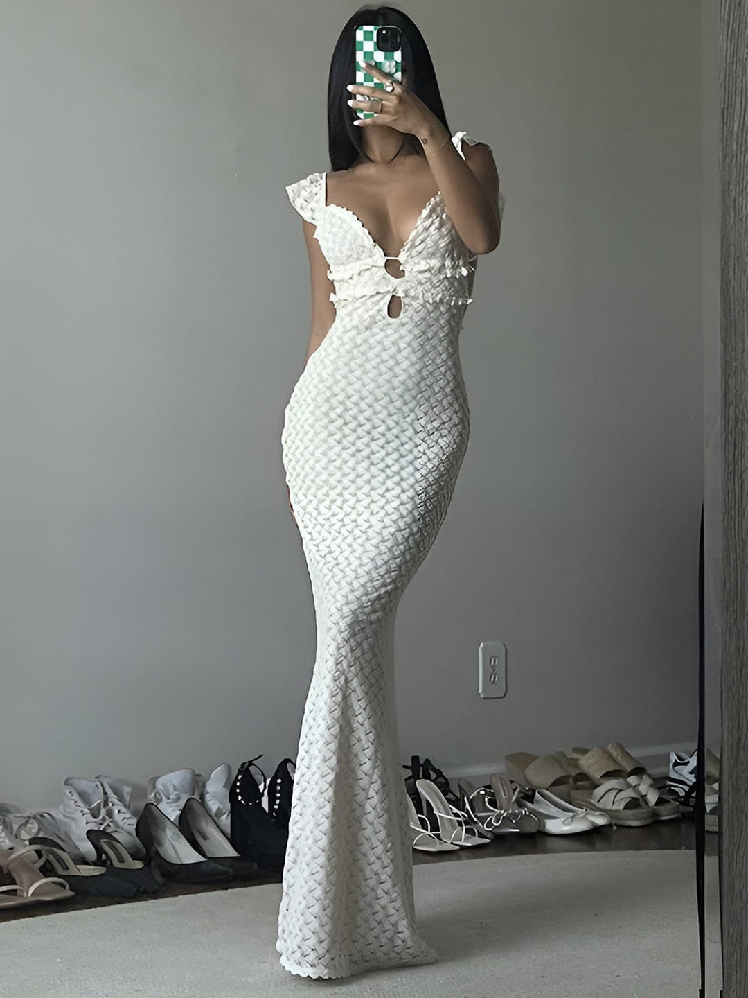 Women's Elegant V-Neck Maxi Dress for Wedding Guests (4)
