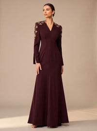 Nova | Women's Embellished Maxi Cocktail Dress for Celebrations