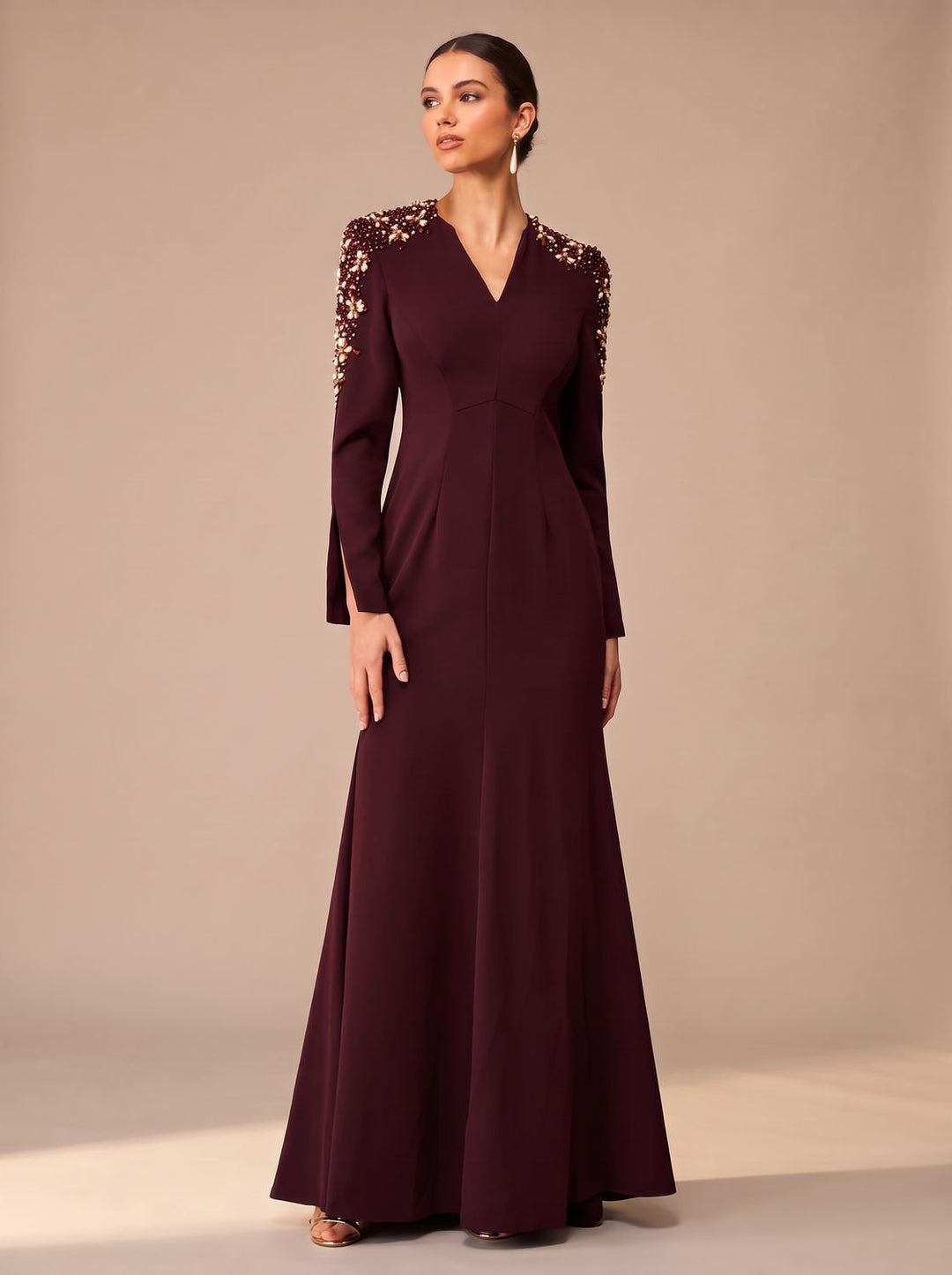 Women's Embellished Maxi Cocktail Dress for Celebrations (2)