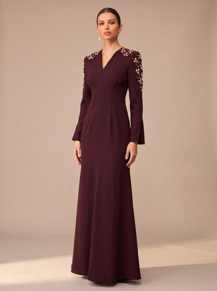 Women's Embellished Maxi Cocktail Dress for Celebrations (4)
