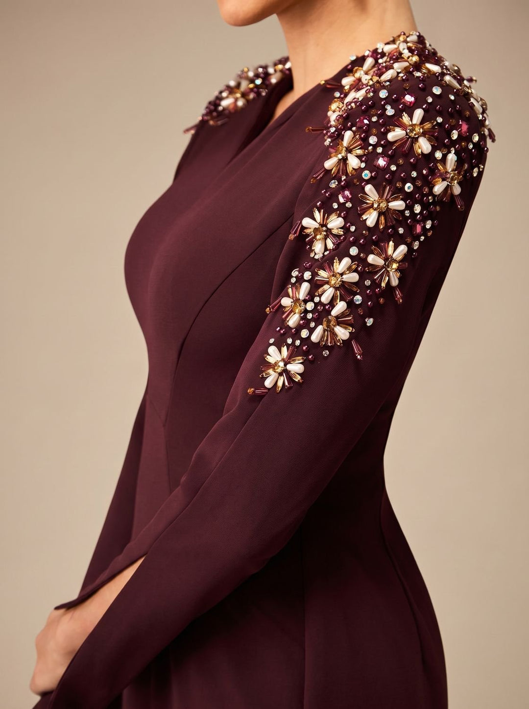 Women's Embellished Maxi Cocktail Dress for Celebrations (5)