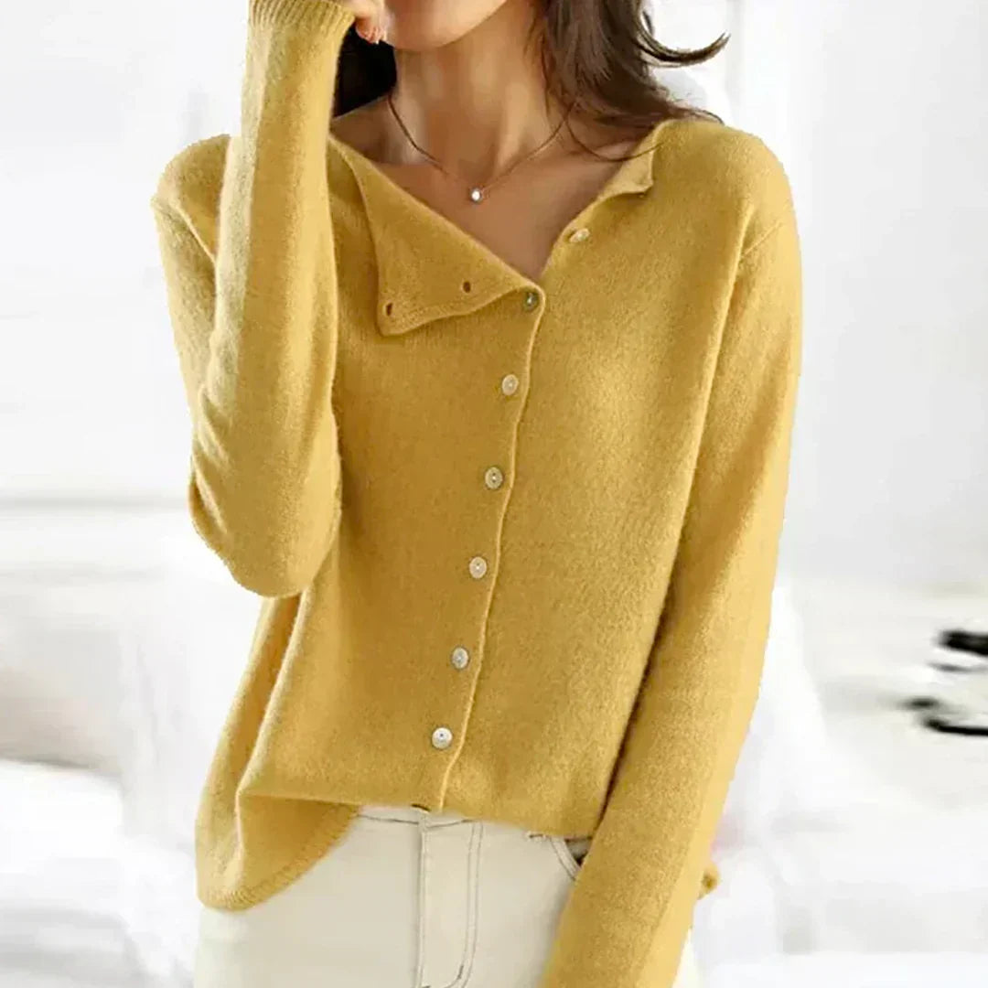 Women's Essential Knit Cardigan for Layering in Yellow