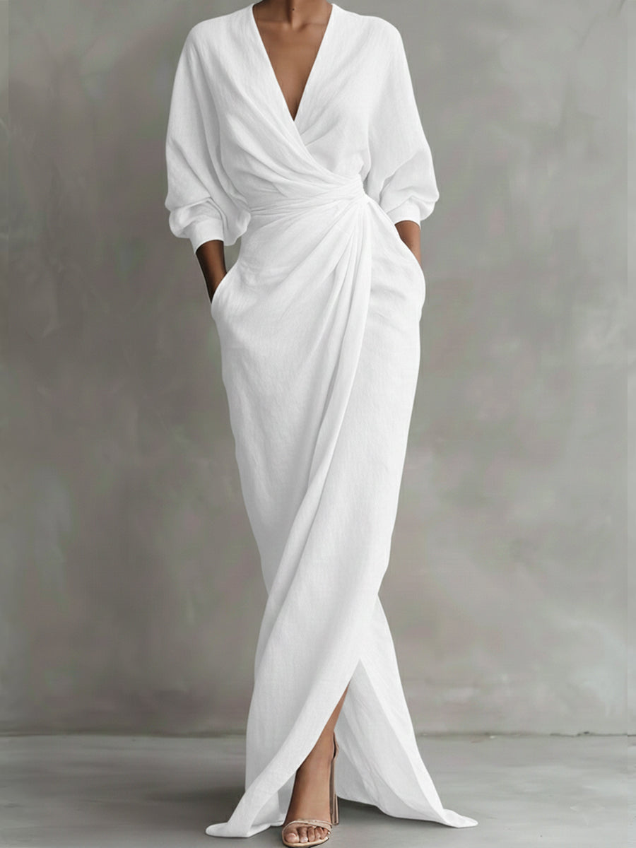 Women's Fall Wedding Guest Dress in White