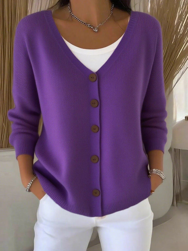 Women's Flattering Knit Pullover in Purple