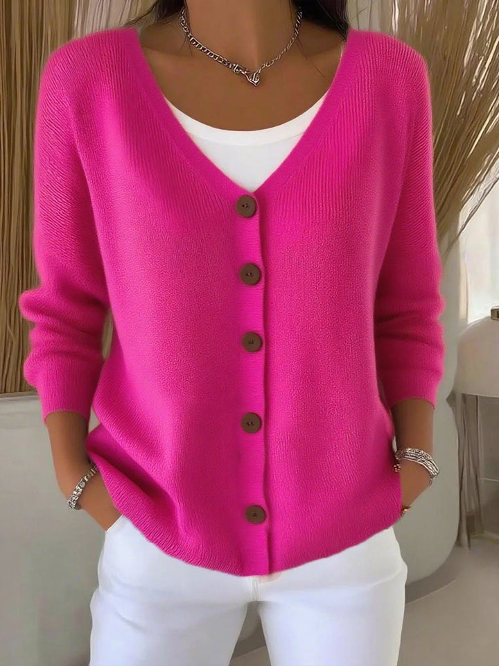 Women's Flattering Knit Pullover in Rosa Rot