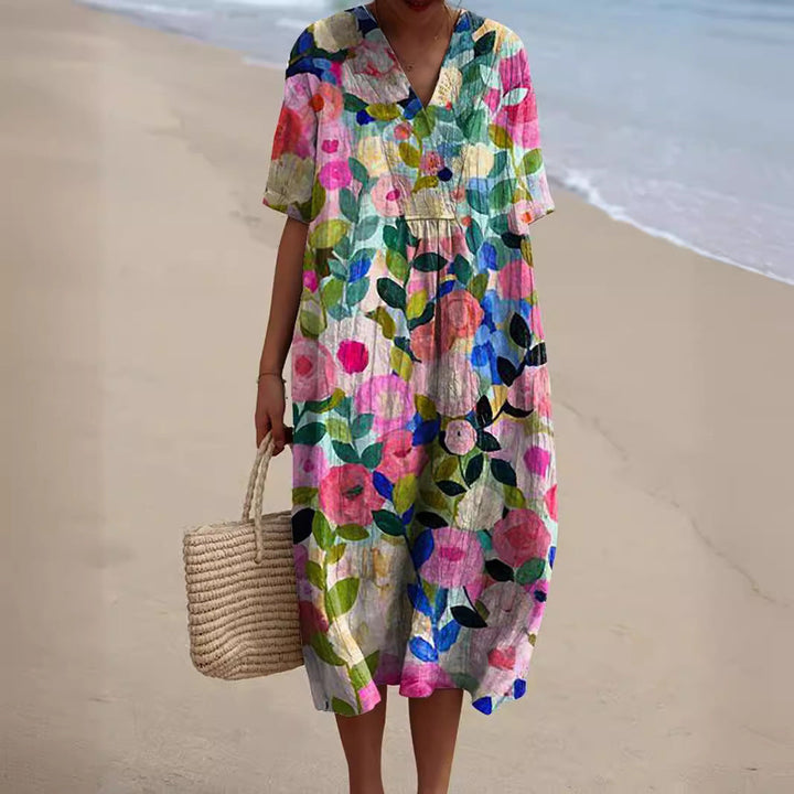 Women's Floral Summer Dress for Casual Days in Flowers