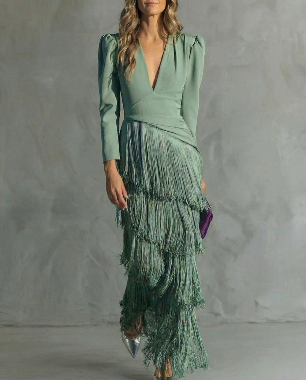 Women's Flowing Midi Evening Dress (2)