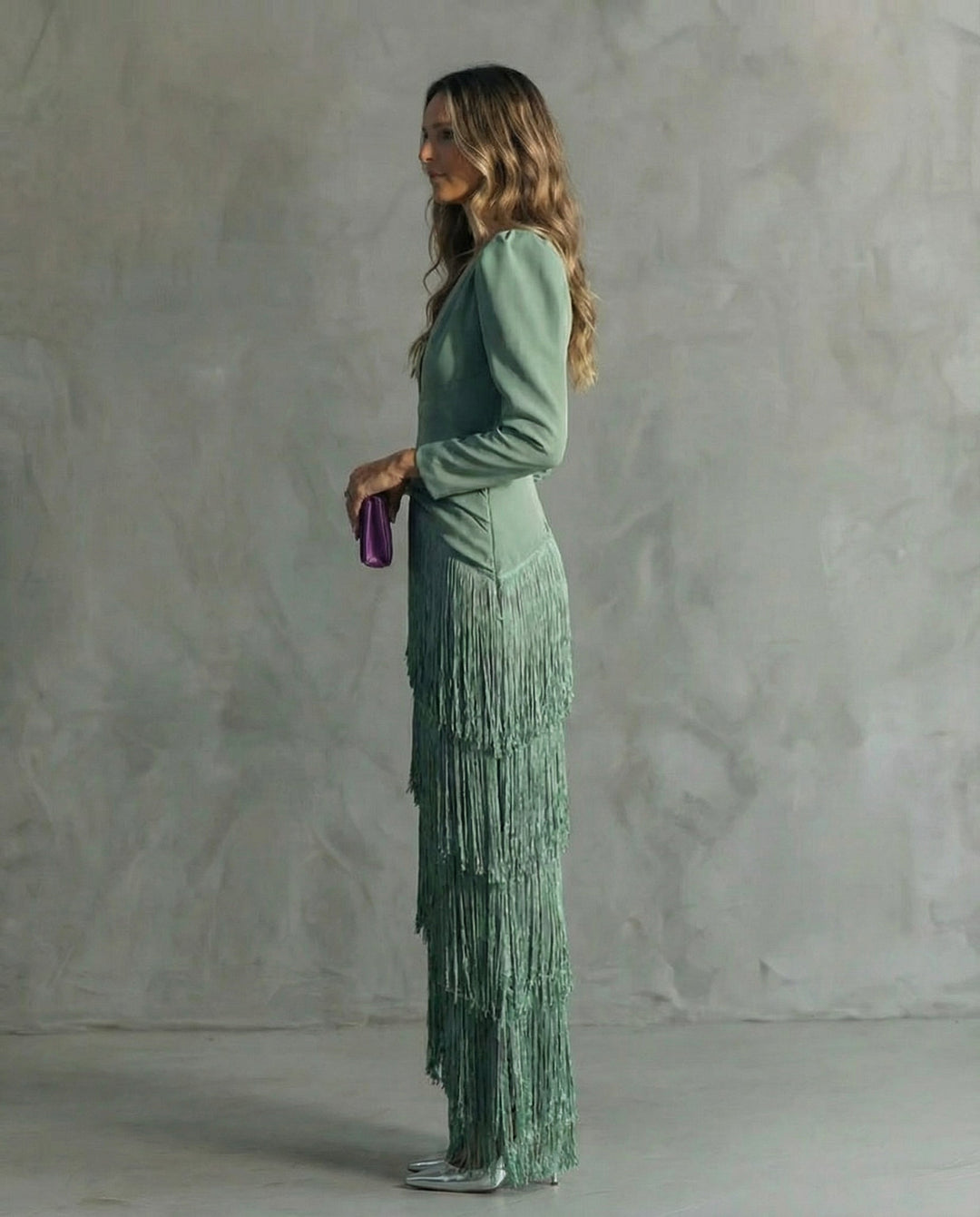 Women's Flowing Midi Evening Dress (4)
