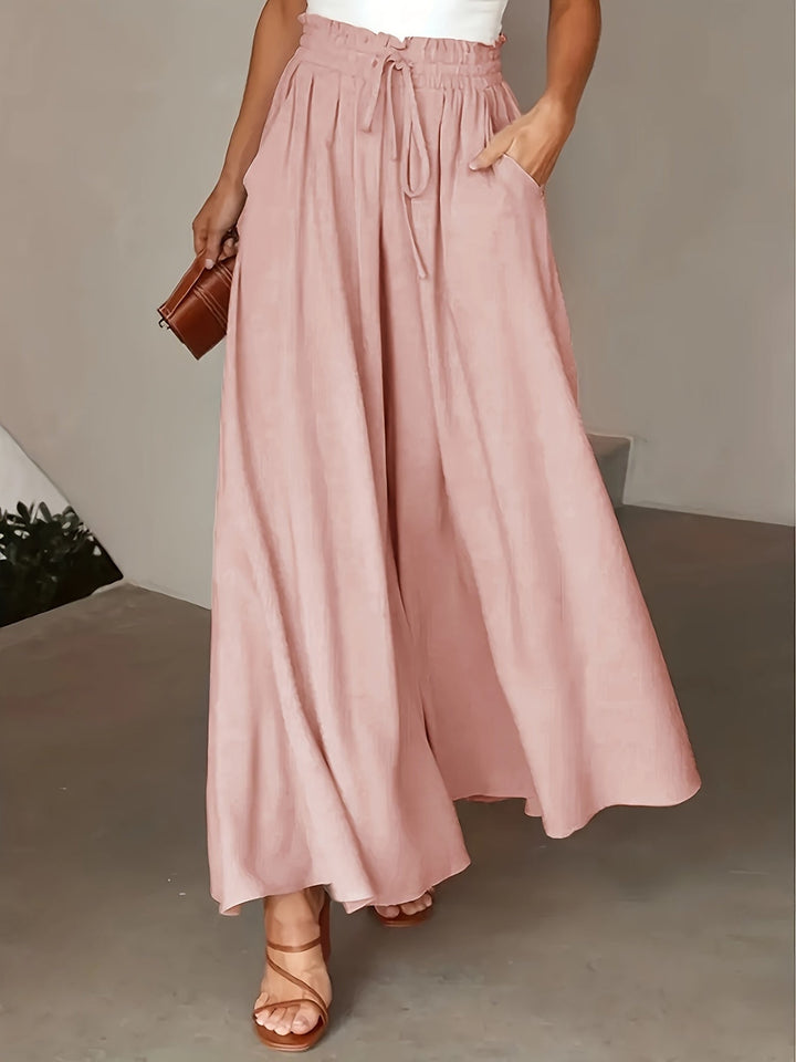 Women's Flowing Wide Pants for Summer in Pink