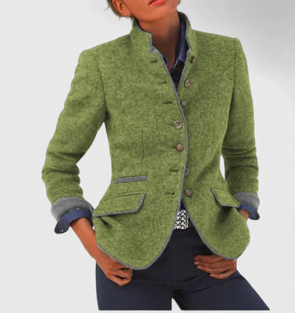 Women's Formal Knit Cardigan for Office in Green
