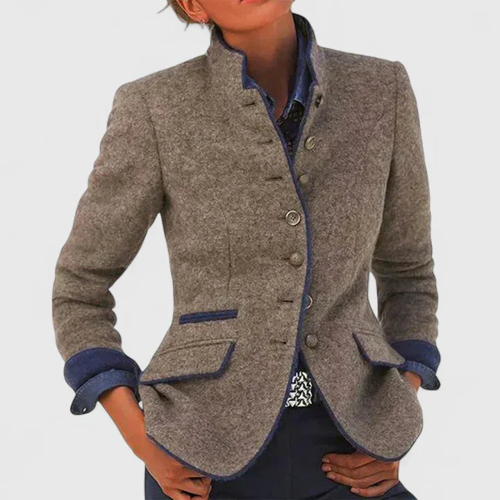Women's Formal Knit Cardigan for Office in Karamell