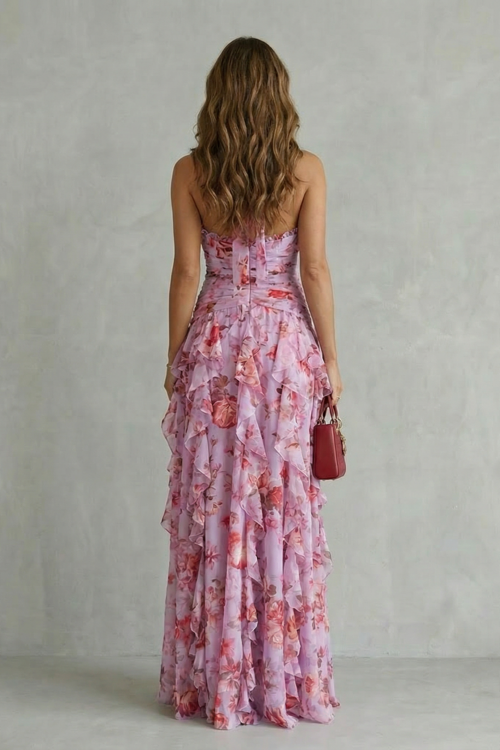 Women's Halter Maxi Dress with Floral Print (4)