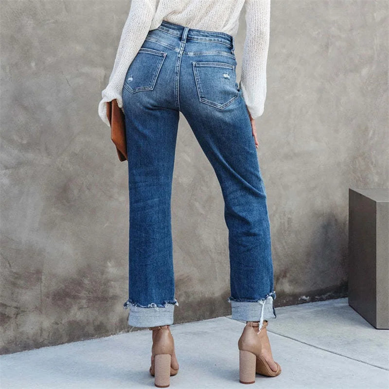 Women's High-Waist Straight Jeans (2)