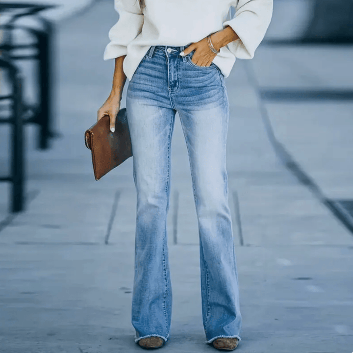 Women's High-Waist Straight Jeans for Spring