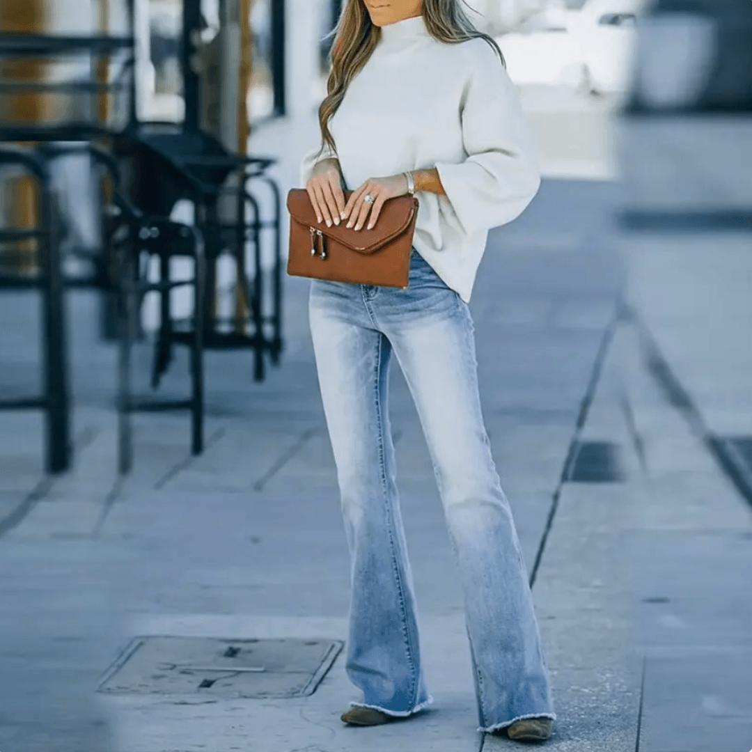 Women's High-Waist Straight Jeans for Spring (2)