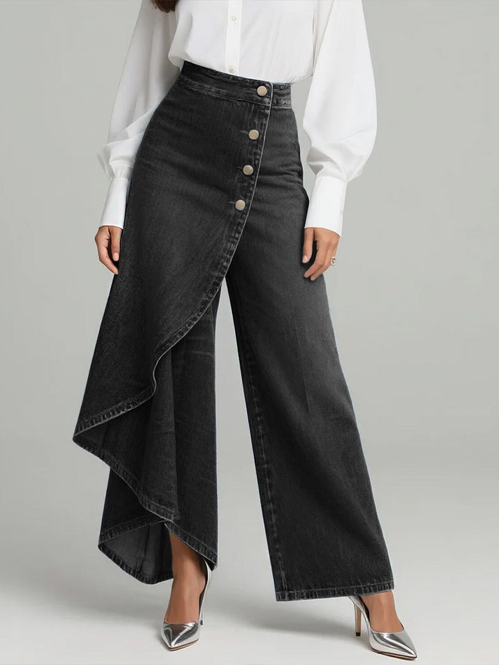 Women's High-Waist Wide-Leg Relaxed Jeans in Black
