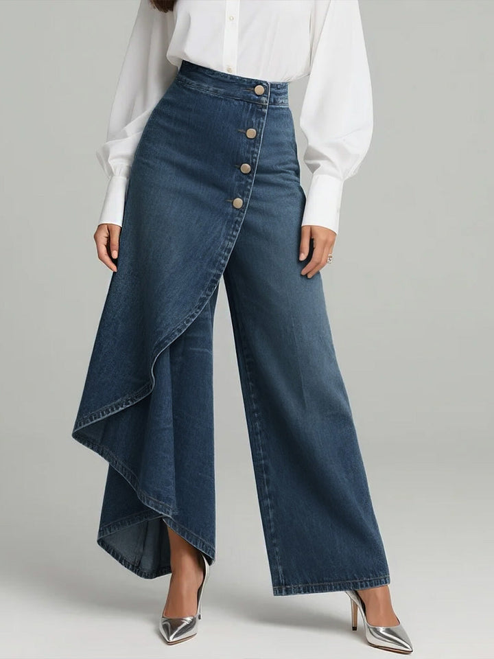 Women's High-Waist Wide-Leg Relaxed Jeans in Navy