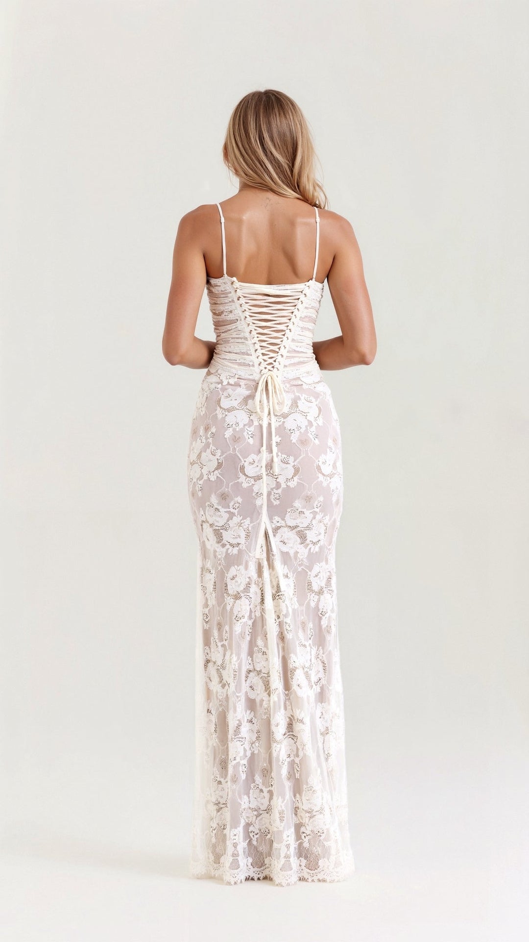 Women's Lace Corset Maxi Dress for Wedding Guests (3)