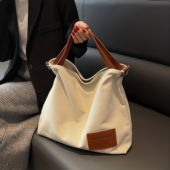 Women's Large Slouchy Canvas Bag with Adjustable Strap (2)
