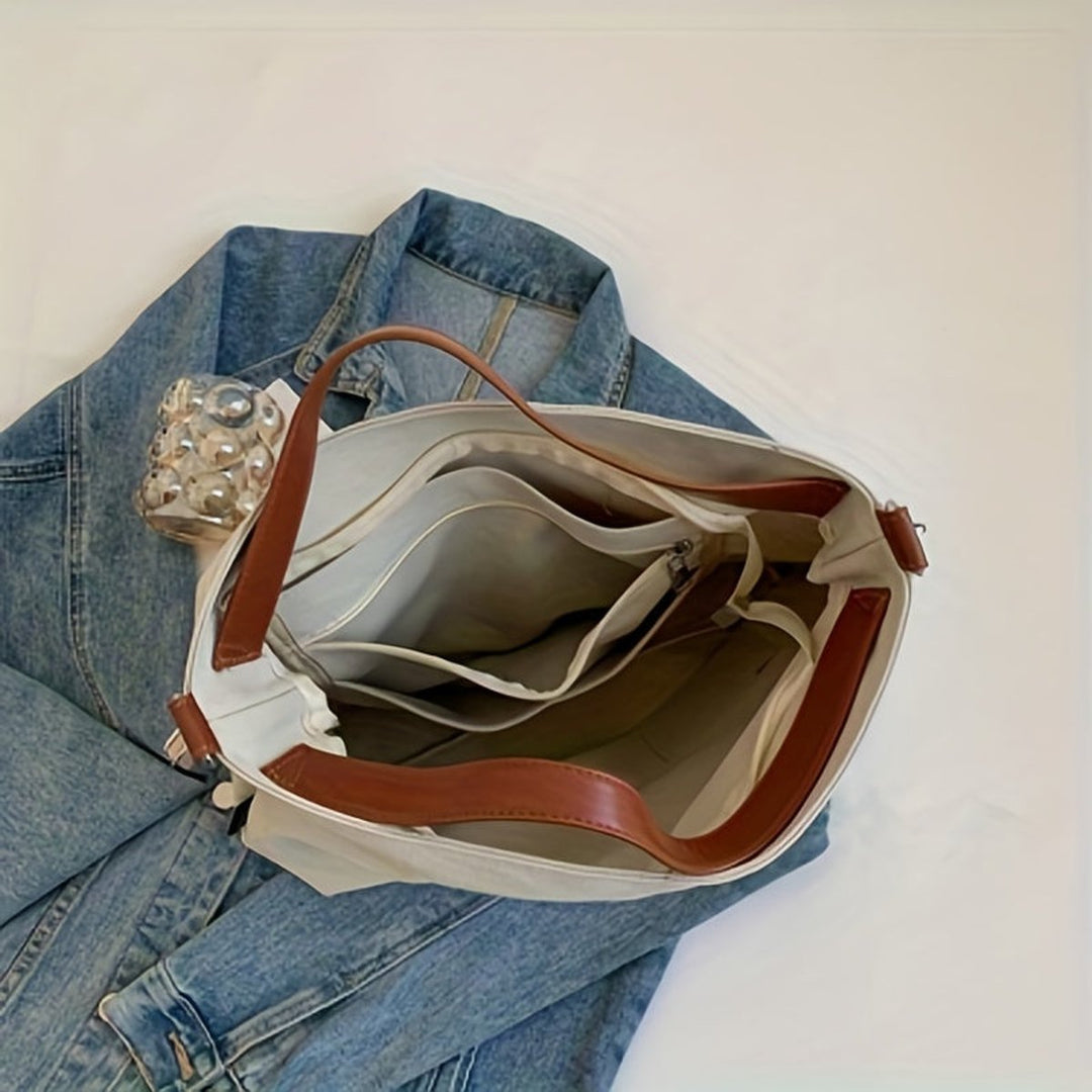 Women's Large Slouchy Canvas Bag with Adjustable Strap (3)