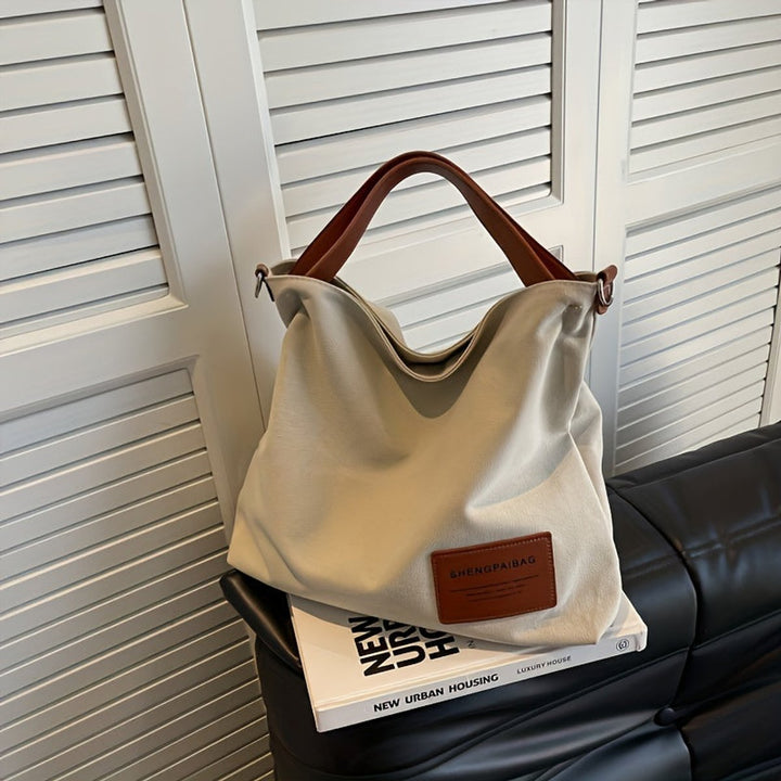Women's Large Slouchy Canvas Bag with Adjustable Strap (4)
