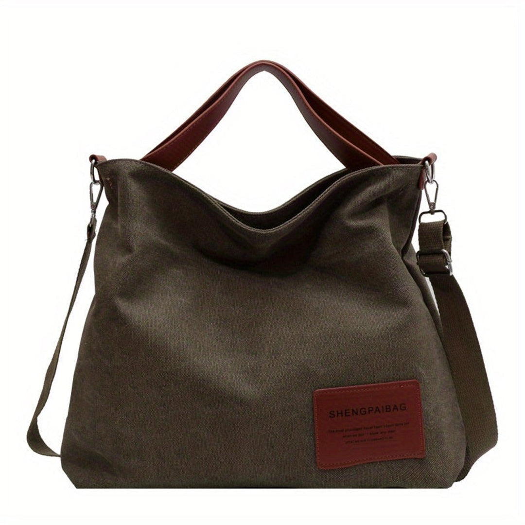 Women's Large Slouchy Canvas Bag with Adjustable Strap (5)