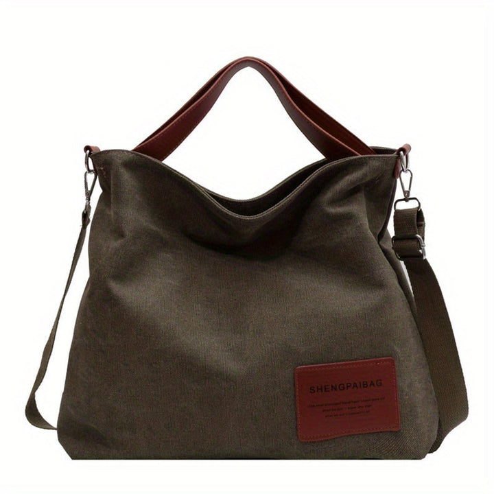 Women's Large Slouchy Canvas Bag with Adjustable Strap (5)