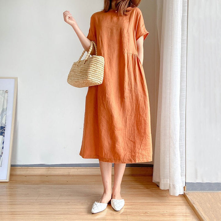 Women's Lightweight Summer Dress for Everyday Wear in Orange