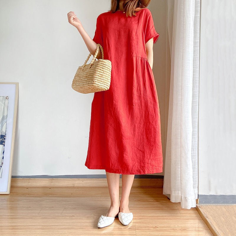 Women's Lightweight Summer Dress for Everyday Wear in Red 2