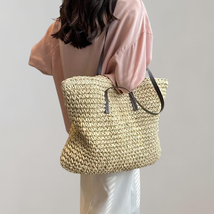 Women's Lightweight Woven Raffia Boho Beach Bag (3)