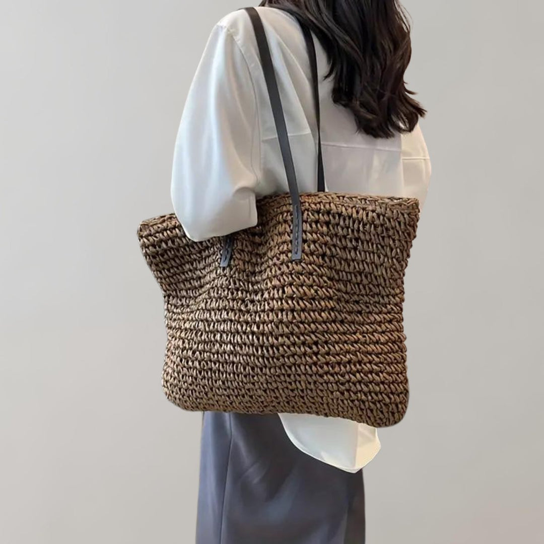 Women's Lightweight Woven Raffia Boho Beach Bag (4)