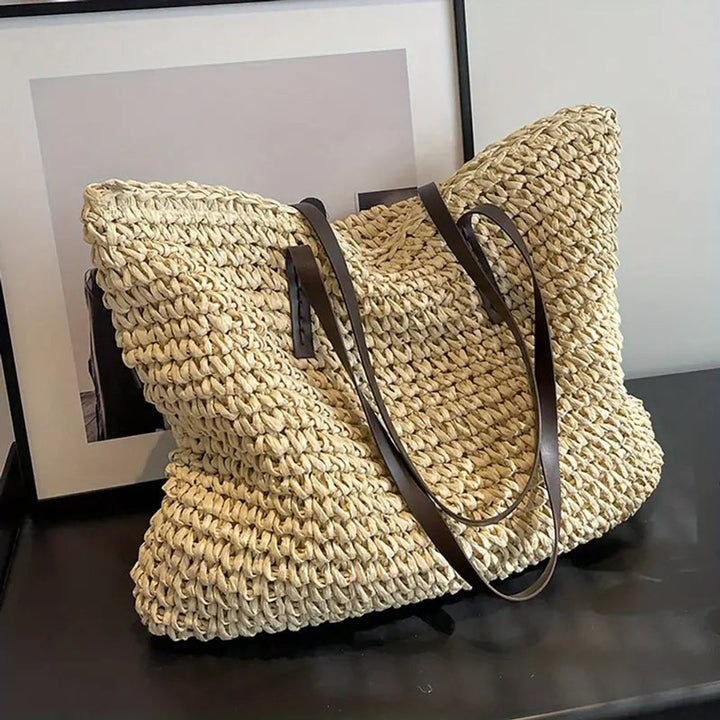 Women's Lightweight Woven Raffia Boho Beach Bag (8)