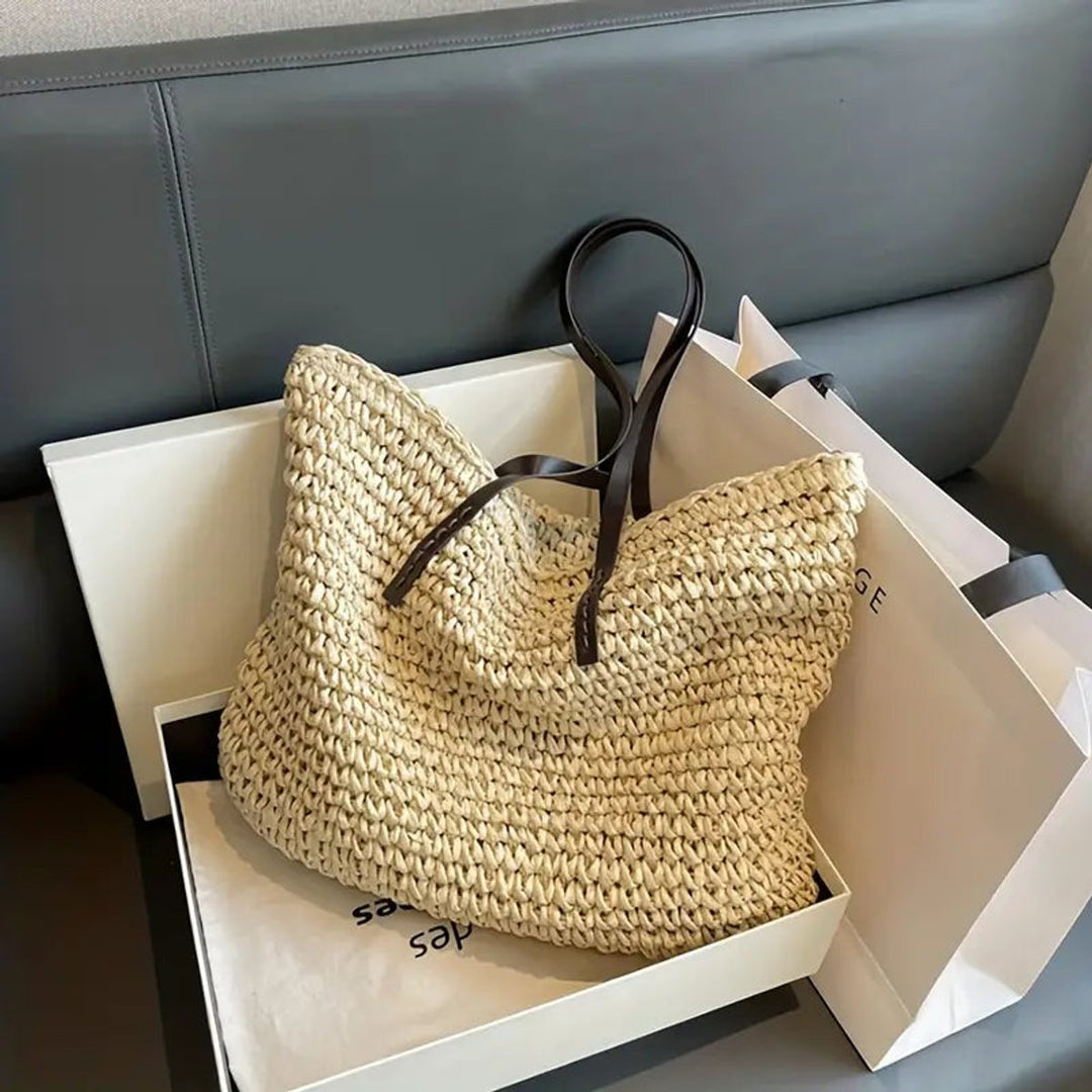 Women's Lightweight Woven Raffia Boho Beach Bag (9)