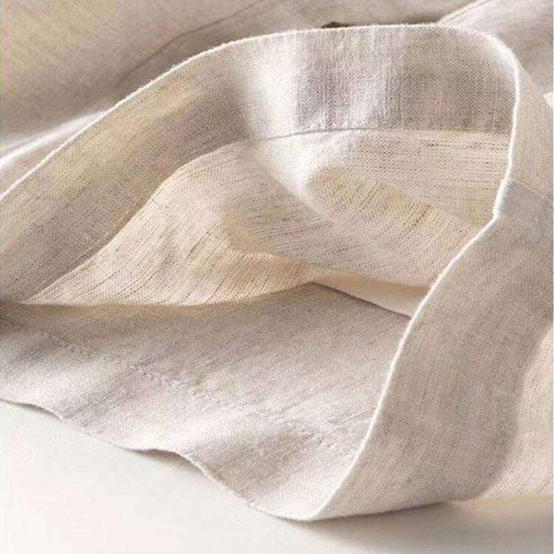 Women's Linen High-Waist Pants with Wide Leg (4)
