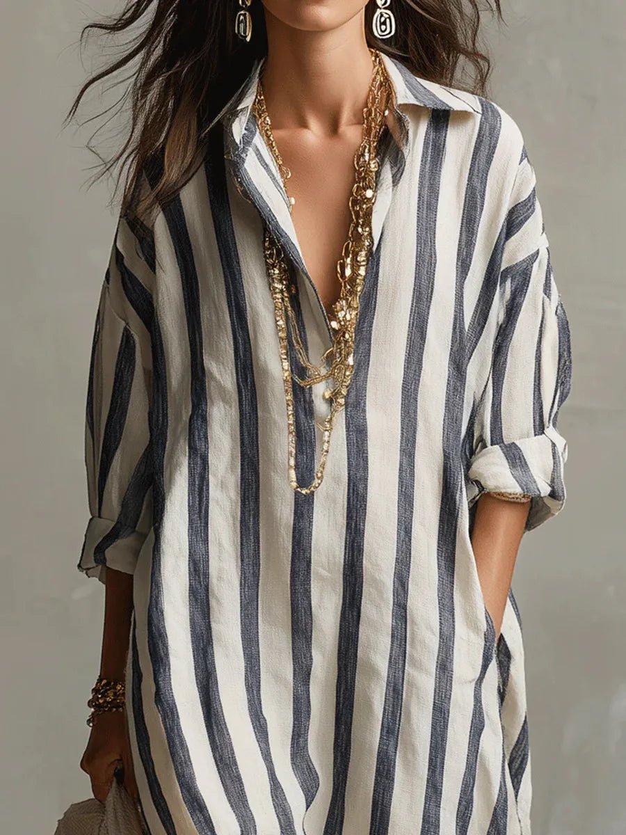 Women's Linen Maxi Boho Dress for Summer in Erdiges Gelb 3