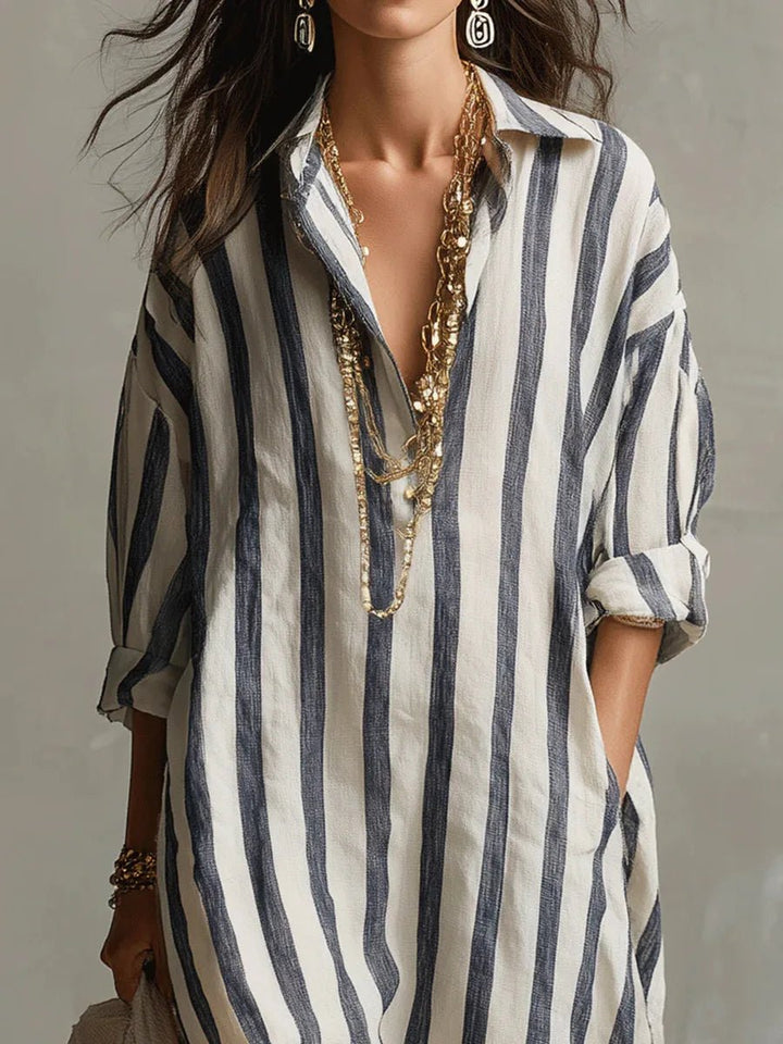Women's Linen Maxi Boho Dress for Summer in Erdiges Gelb 3