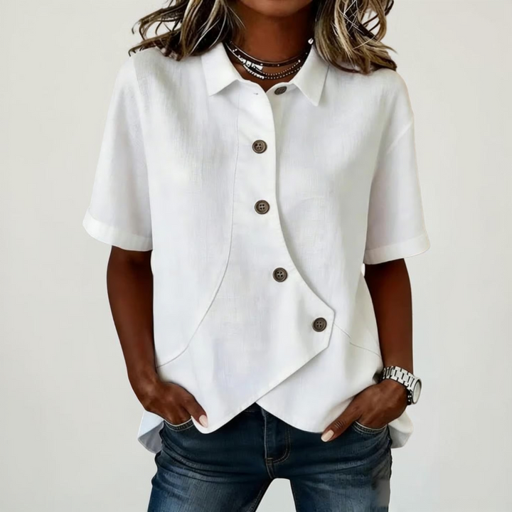 Women's Linen Shirt for Everyday Styling in White