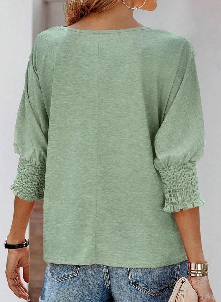 Women's Longsleeve Round-Neck Blouse (3)