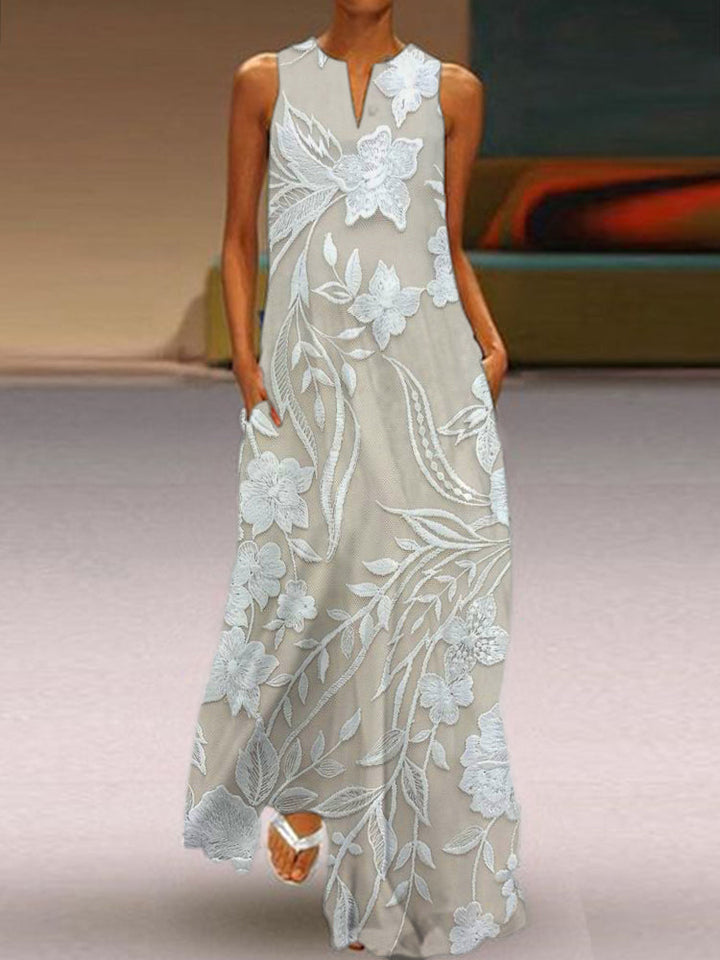 Women's Luxurious Spring Maxi Dress in Khaki