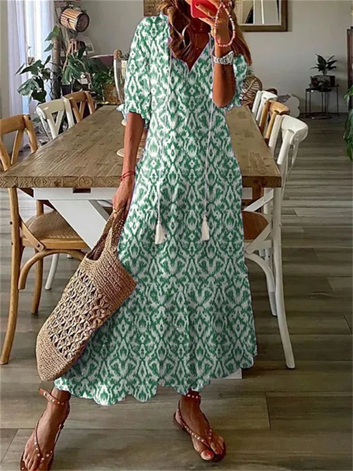 Women's Maxi Summer Dress in Green