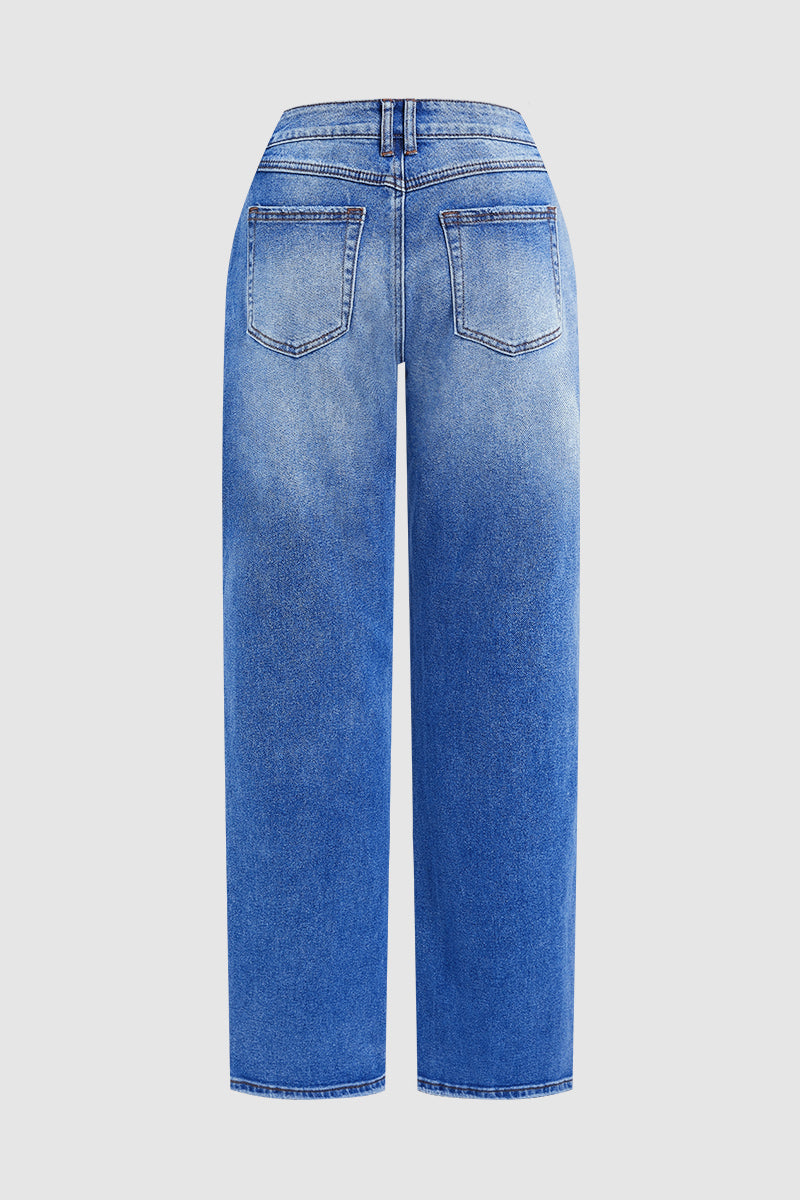 Women's Mid-Rise Straight-Leg Jeans (7)