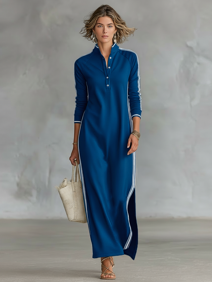 Women's Minimalist Maxi Evening Dress in Königsblau