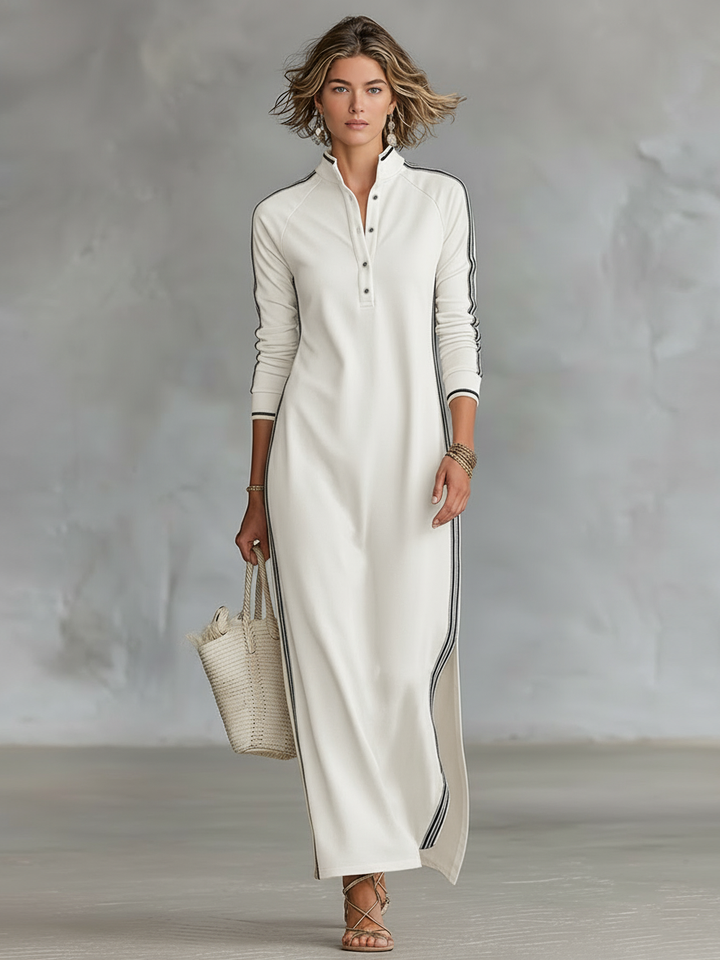 Women's Minimalist Maxi Evening Dress in White