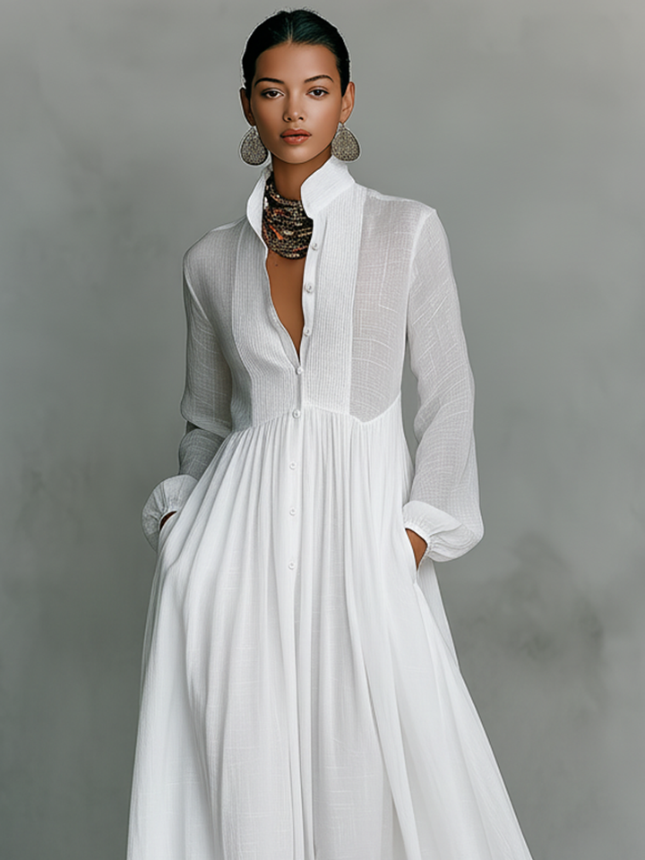 Women's Minimalist Patchwork Summer Maxi Dress (2)